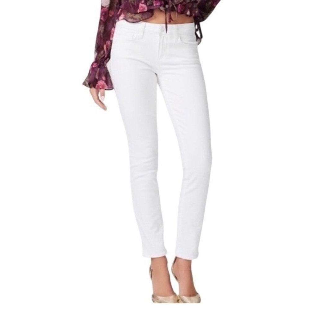 Paige Hoxton Ankle High Rise Skinny Jeans Light Ecru Off White Size 29